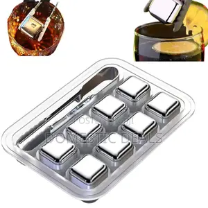 Stainless Steel Pack of 8 Reusable Ice Cubes Chilling Stones