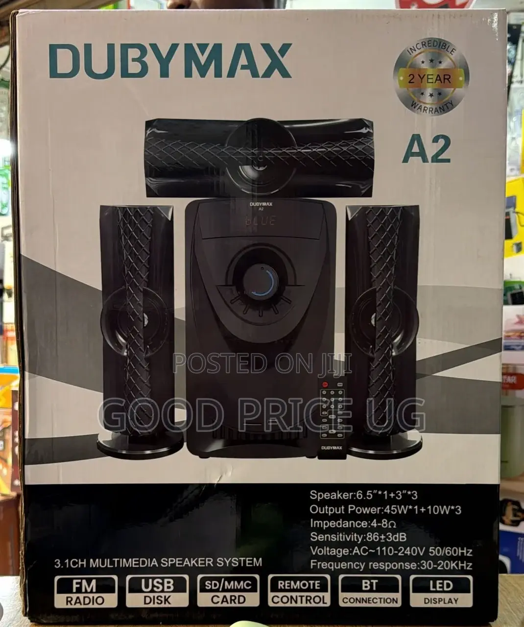 Dubymax Incredible A2 3.1ch Multimedia Speaker System.