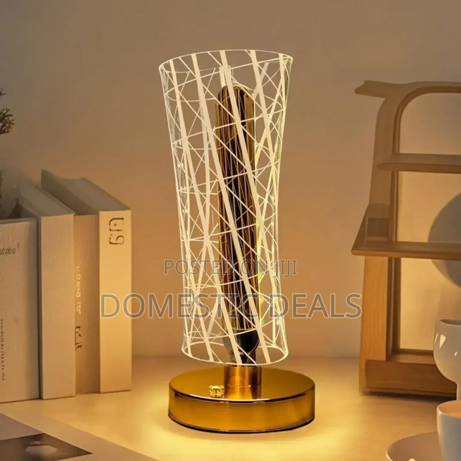 Crystal Table Lamp,Mettalic Gold,Touch Control