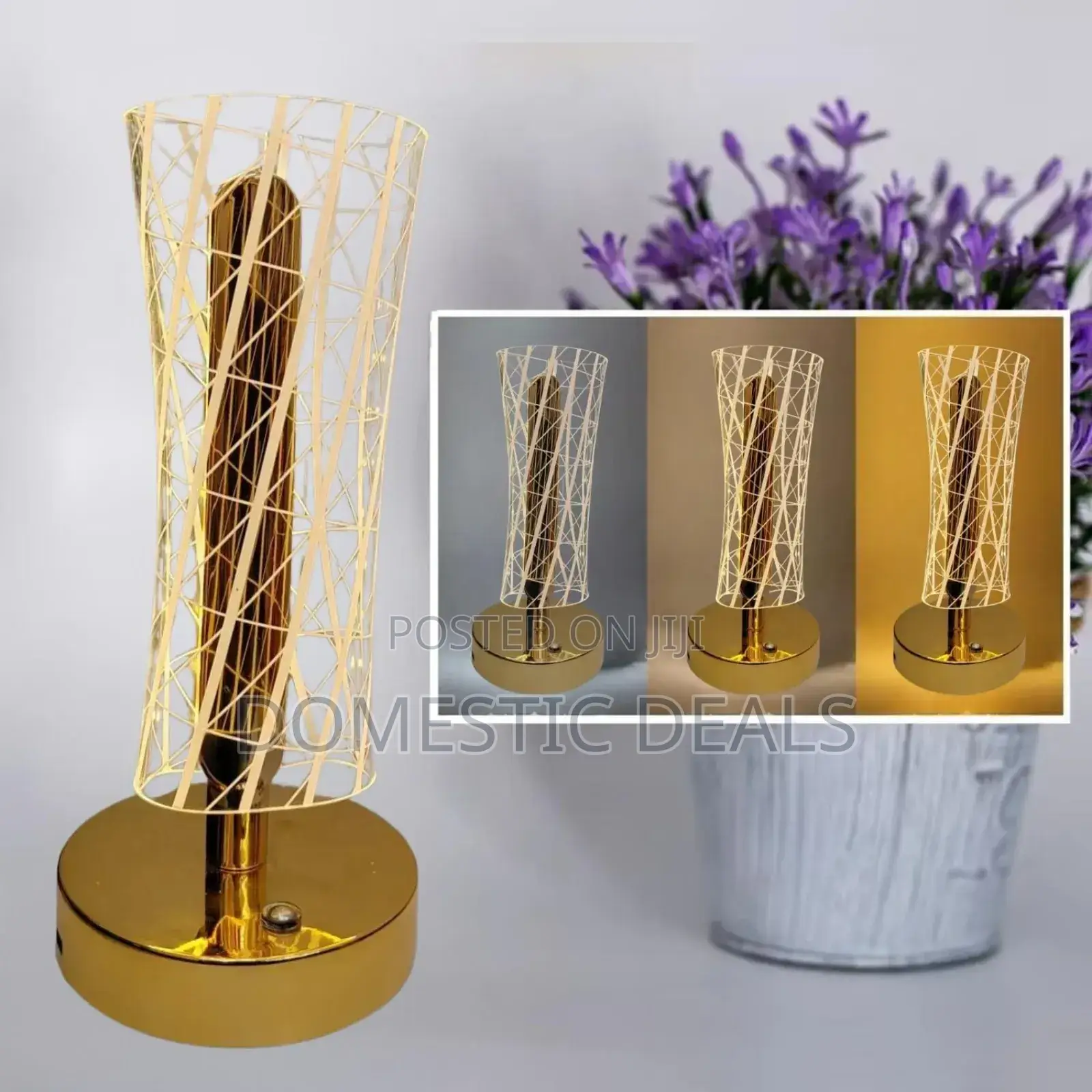 Crystal Table Lamp,Mettalic Gold,Touch Control