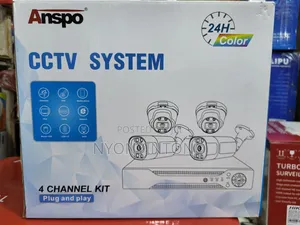 Anspo 24/7 Full Colour CCTV Camera Kit With 500gb Hard Drive