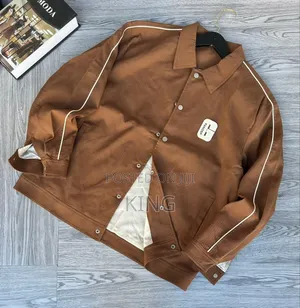 Collar Brown Varsity-Style Jacket