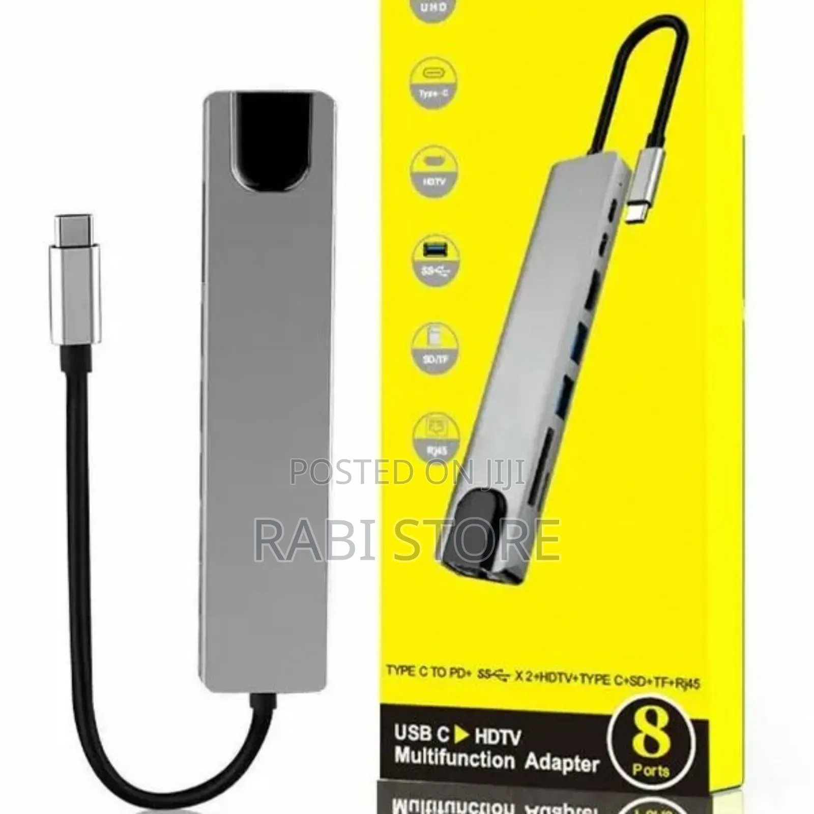 8 in 1 Smart Adaptor Hdmi , Type C With Card Reader