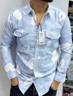 Dual Chest Pockets Denim Shirts