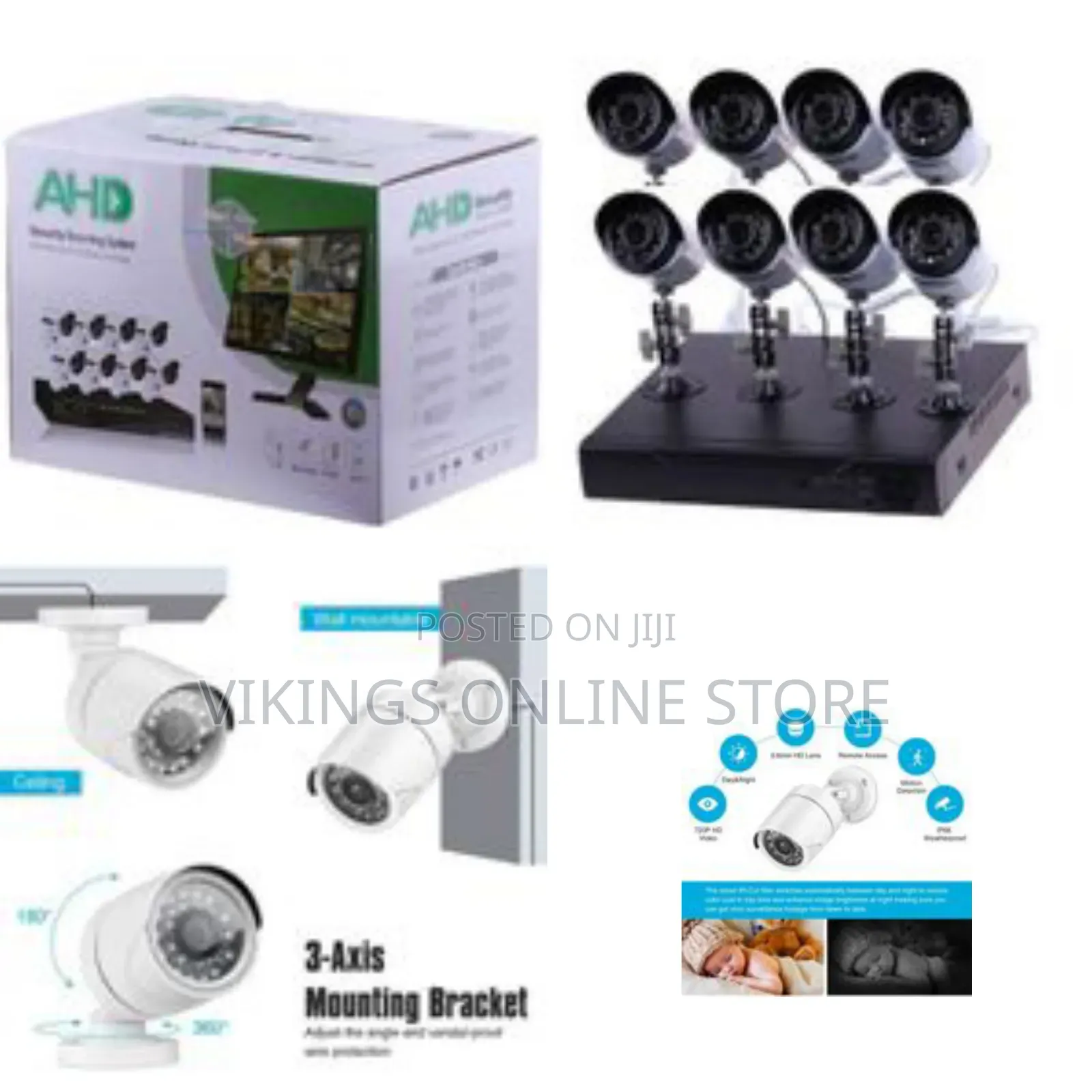 Ahd 8-Channel Home Recording CCTV Security System With Internet