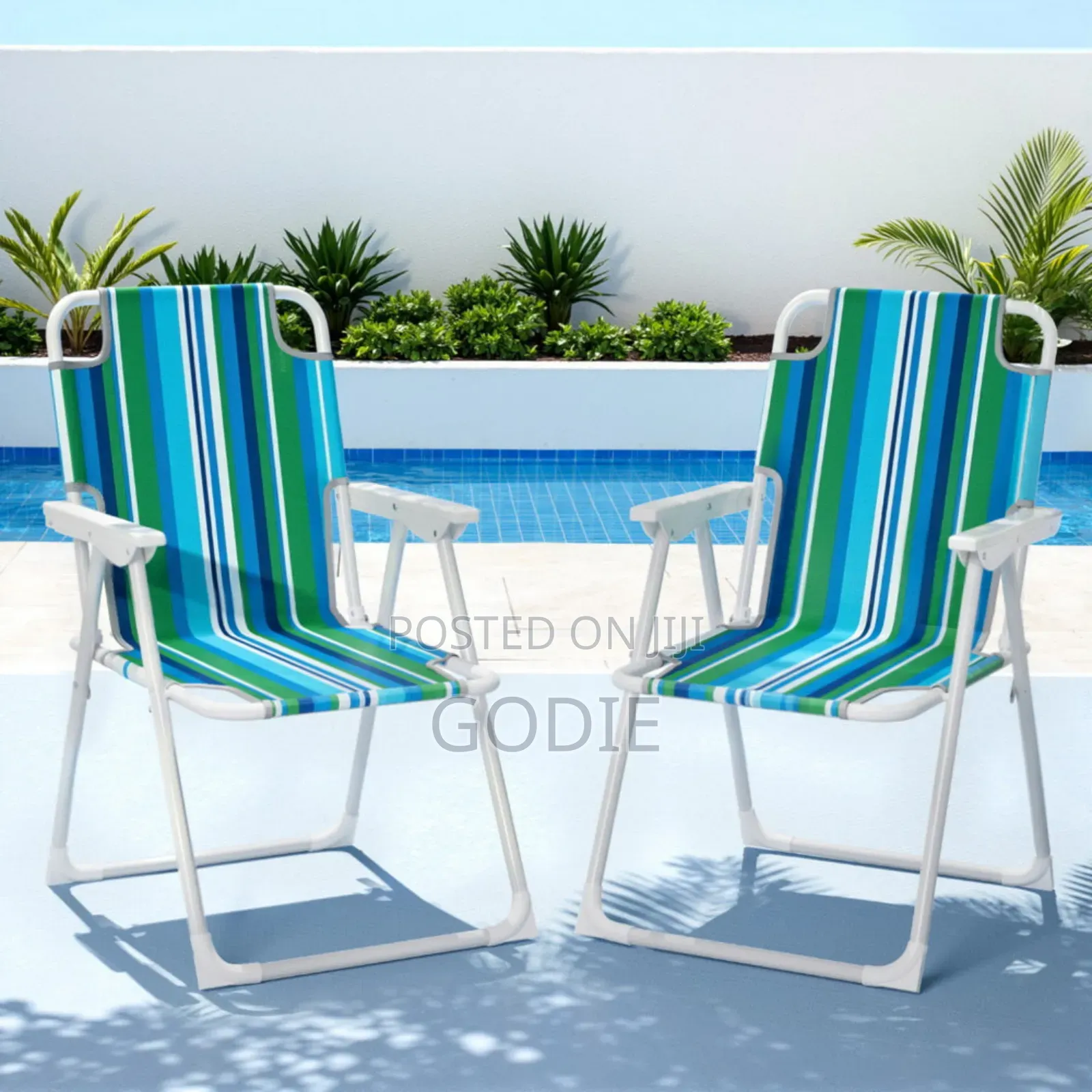 Foldable Striped Camping Chair