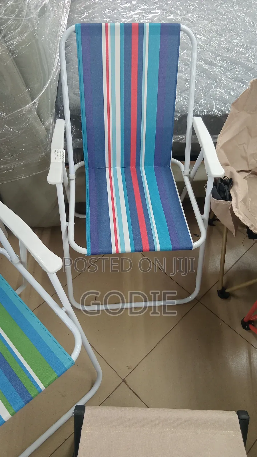 Foldable Striped Camping Chair
