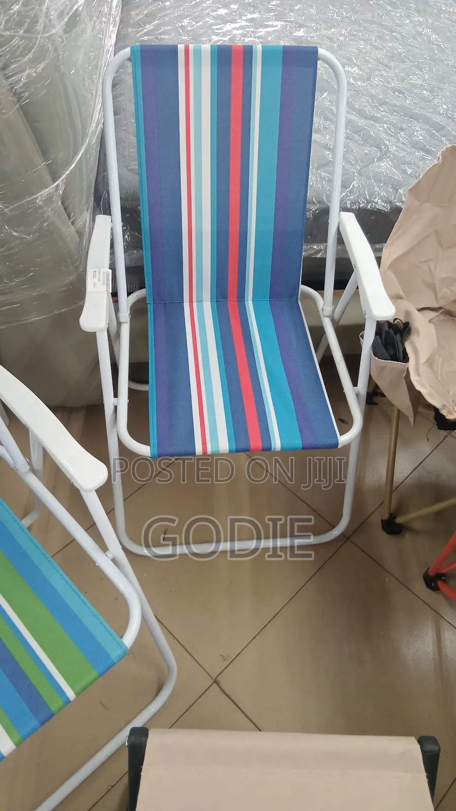 Foldable Striped Camping Chair