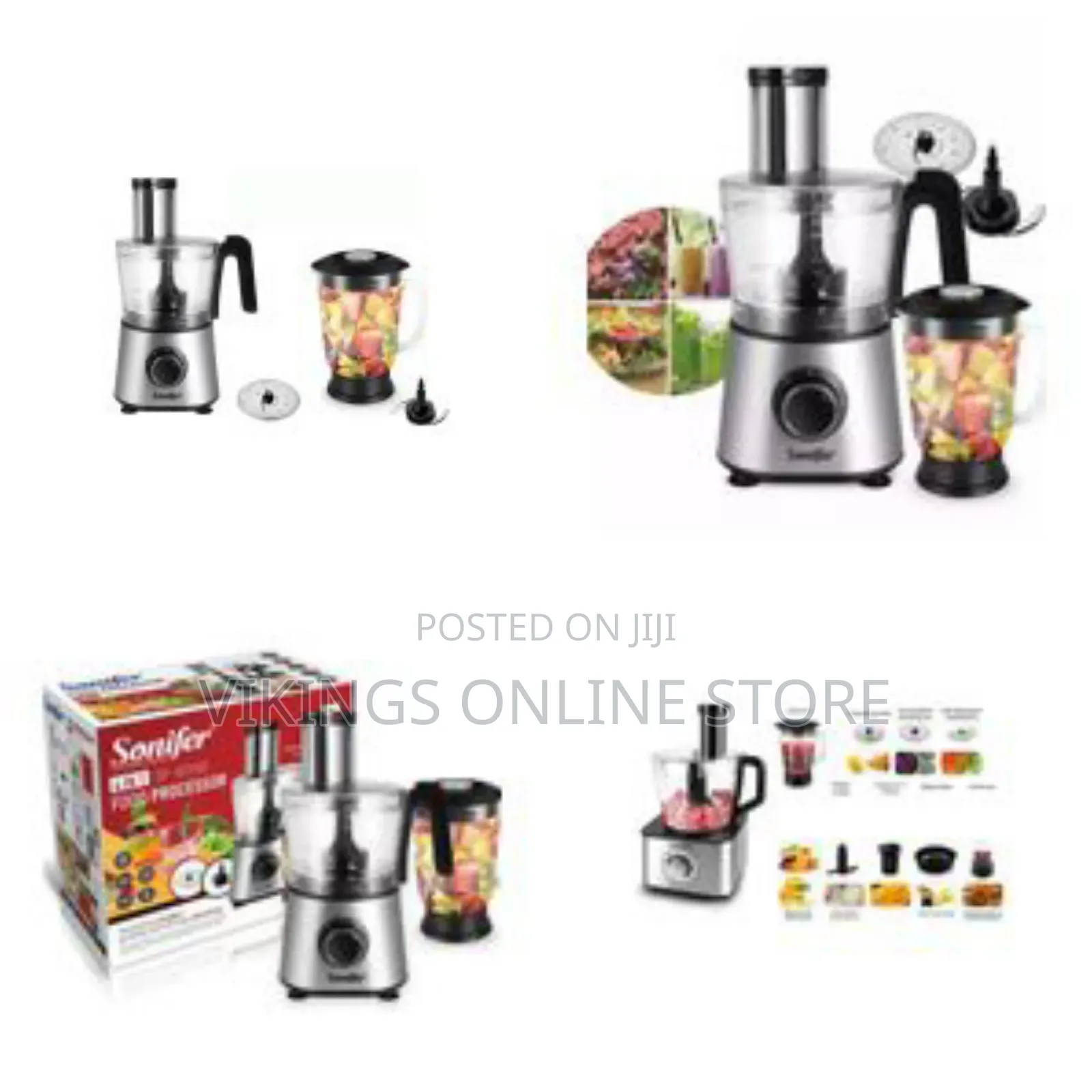 Sonifer 4 In1 Food Processor Vegetable Chopper for Slicing Shredding