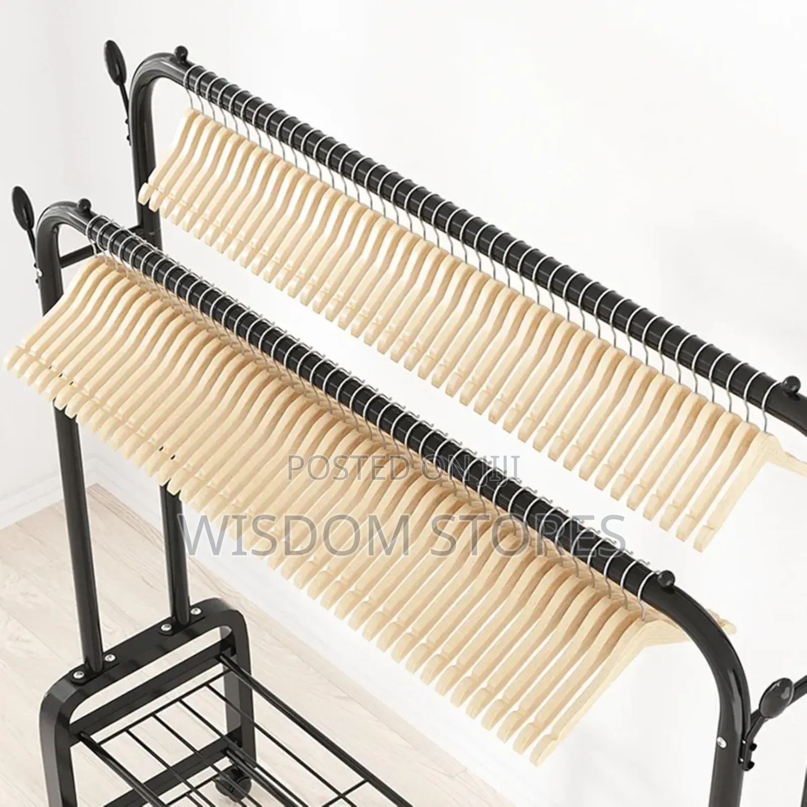 Double Rods Portable Garment Rack