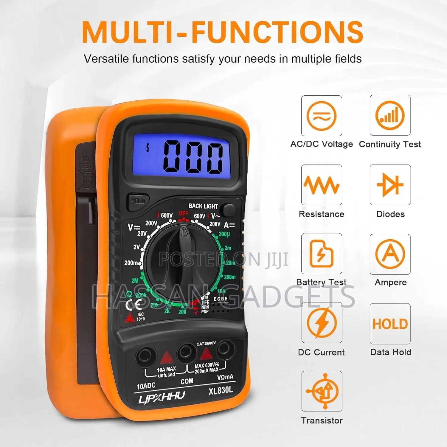 Digital Multimeter Voltmeter Battery Voltage Multi Tester Continuity