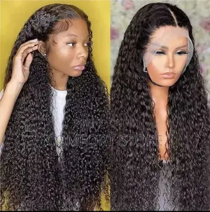 13*4 Jerry Curly 32 Inches Human Hair Wigs Black