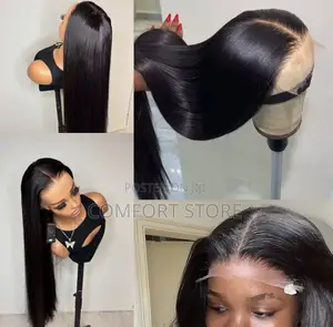 4*4 Straight Wig 32 Inches Human Hair Black
