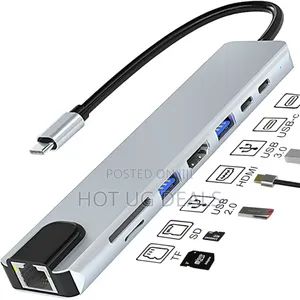 8-in-1 Type-C Hub Converter Docking Station Multi-Function Adapter