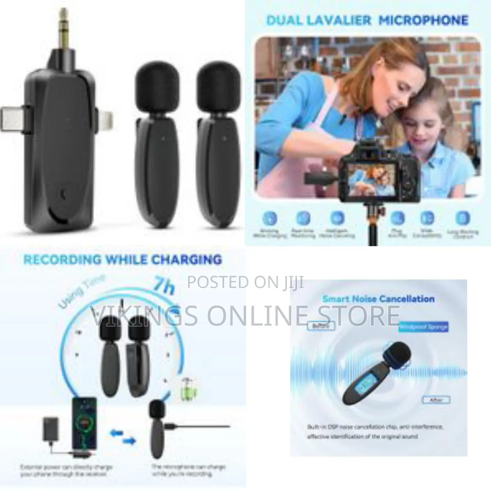 3 in 1 Mini Microphone Wireless Lavalier Microphones for iPhone