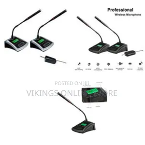 2 Piece Portable Dual Channel Conference Podium Wireless Microphone Uh