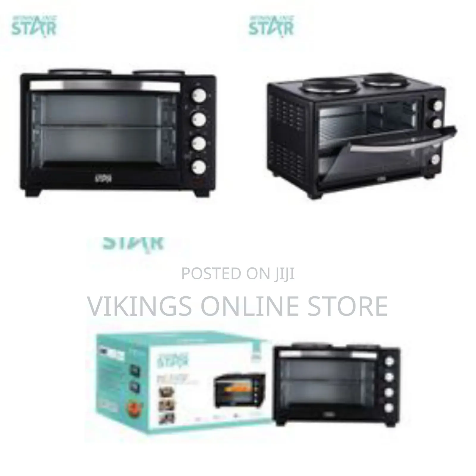 Winningstar 2in1 40ltrs Baking Electric Oven Cooker With 2 Hot Plates