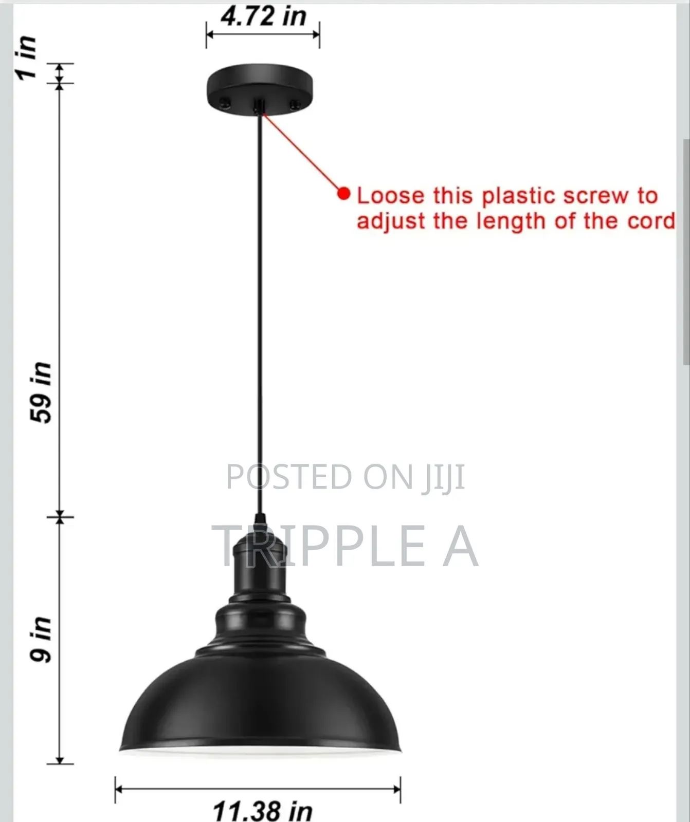 Matte Black Pendant Light