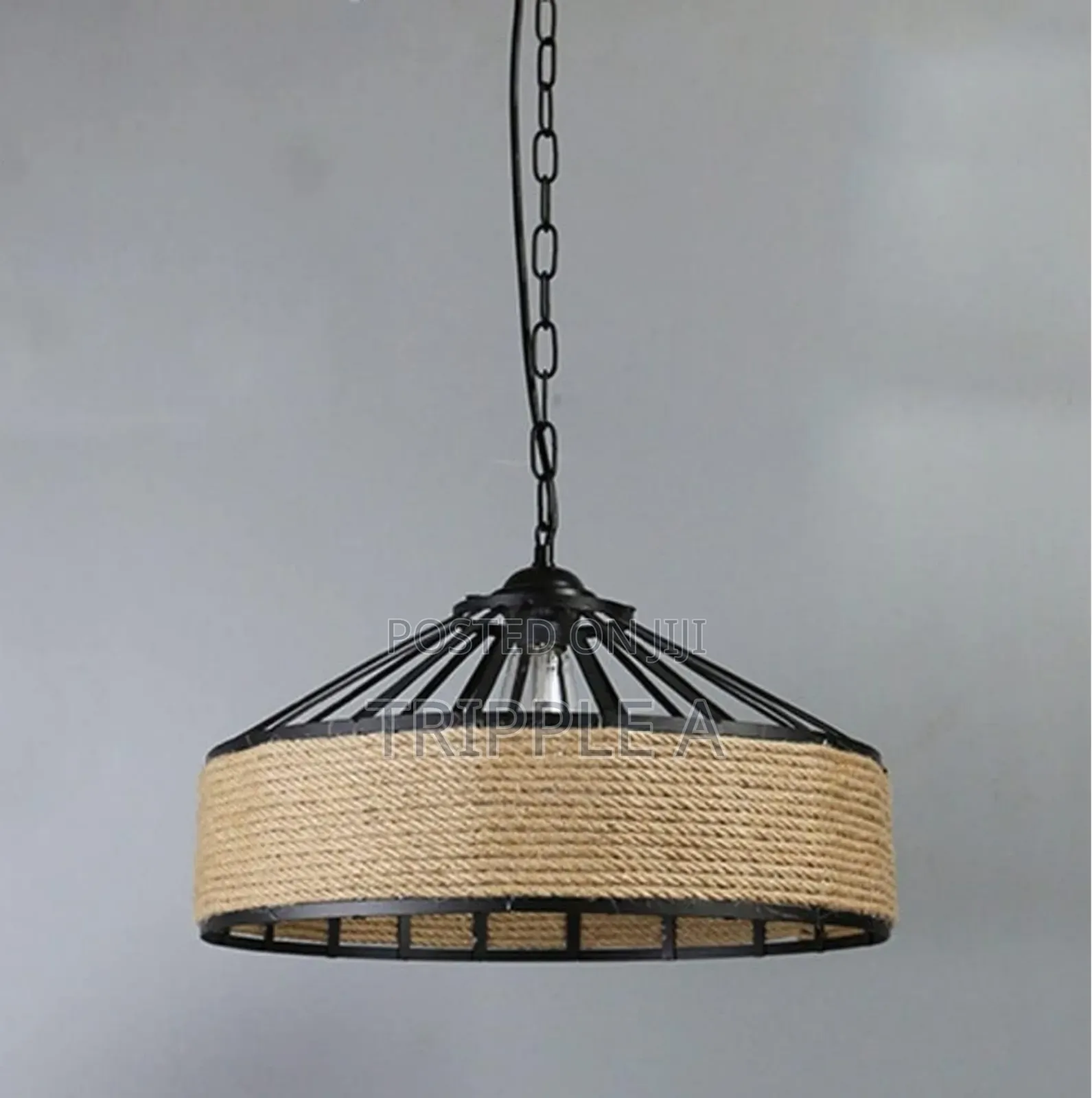 Chandelier Rustic Hemp Rope Cage Chandelier Light