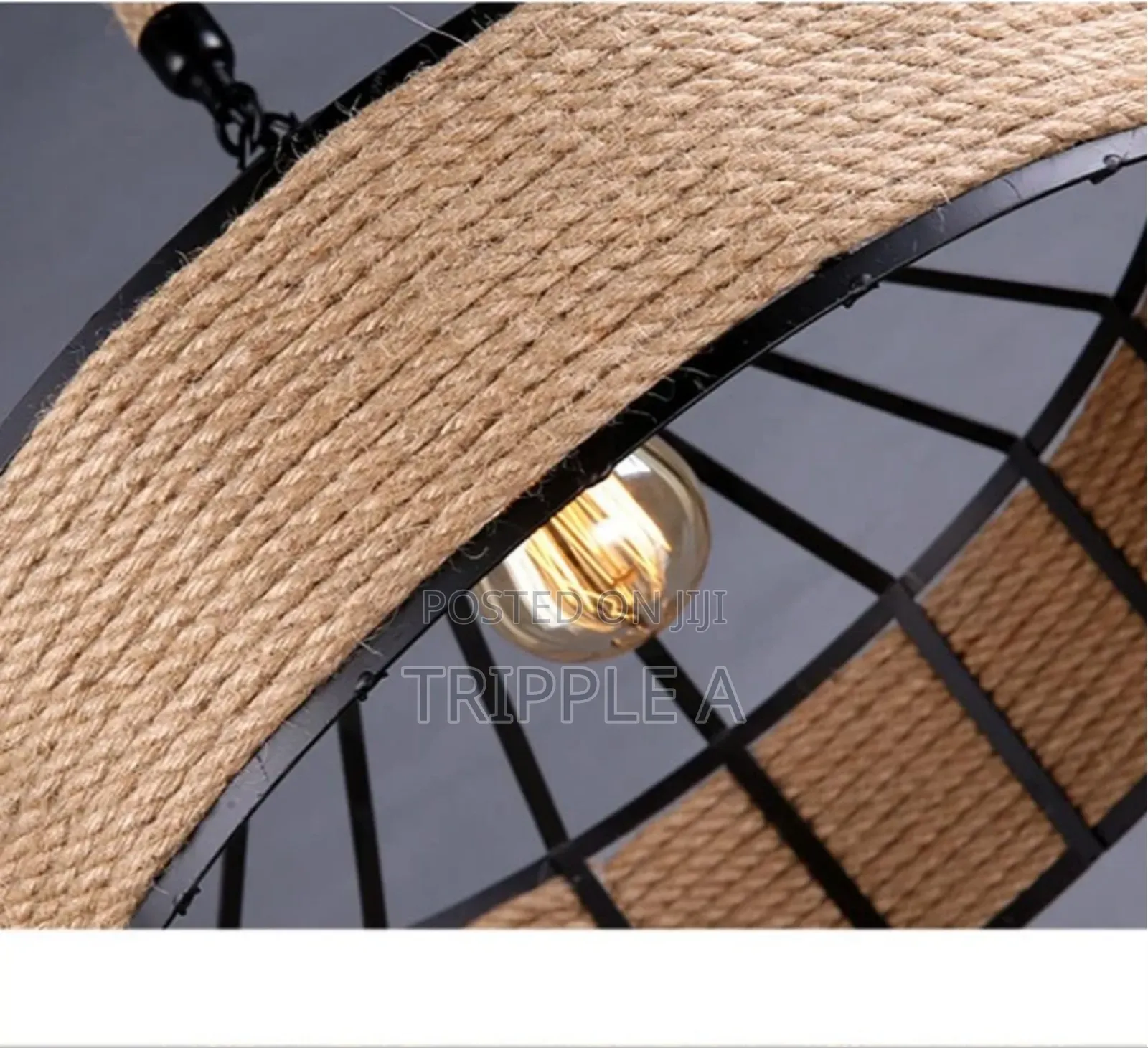 Chandelier Rustic Hemp Rope Cage Chandelier Light