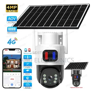 Eseecloud 4g Solar Security Camera 4mp PTZ With Alarm Light Sim Card