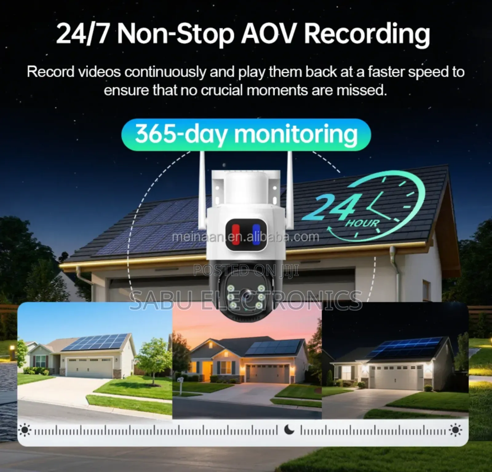 Eseecloud 4g Solar Security Camera 4mp PTZ With Alarm Light Sim Card