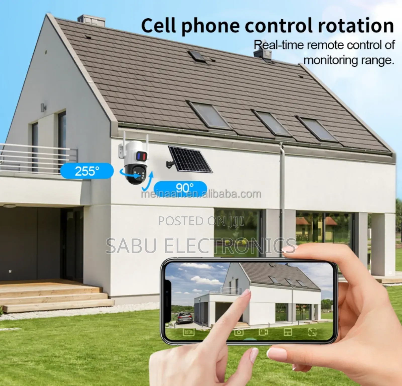 Eseecloud 4g Solar Security Camera 4mp PTZ With Alarm Light Sim Card