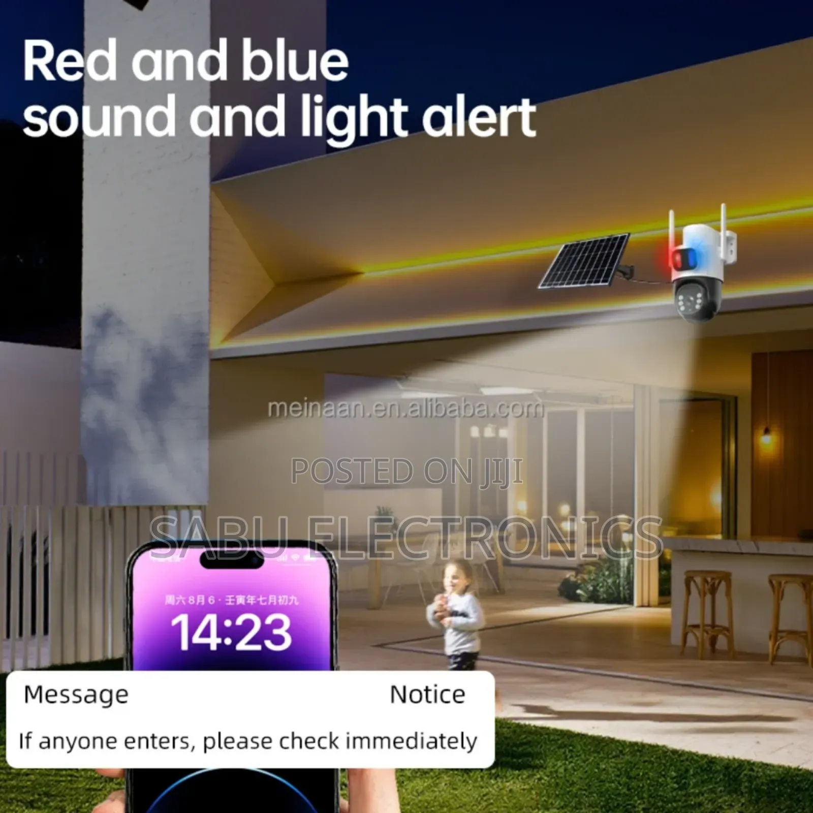 Eseecloud 4g Solar Security Camera 4mp PTZ With Alarm Light Sim Card