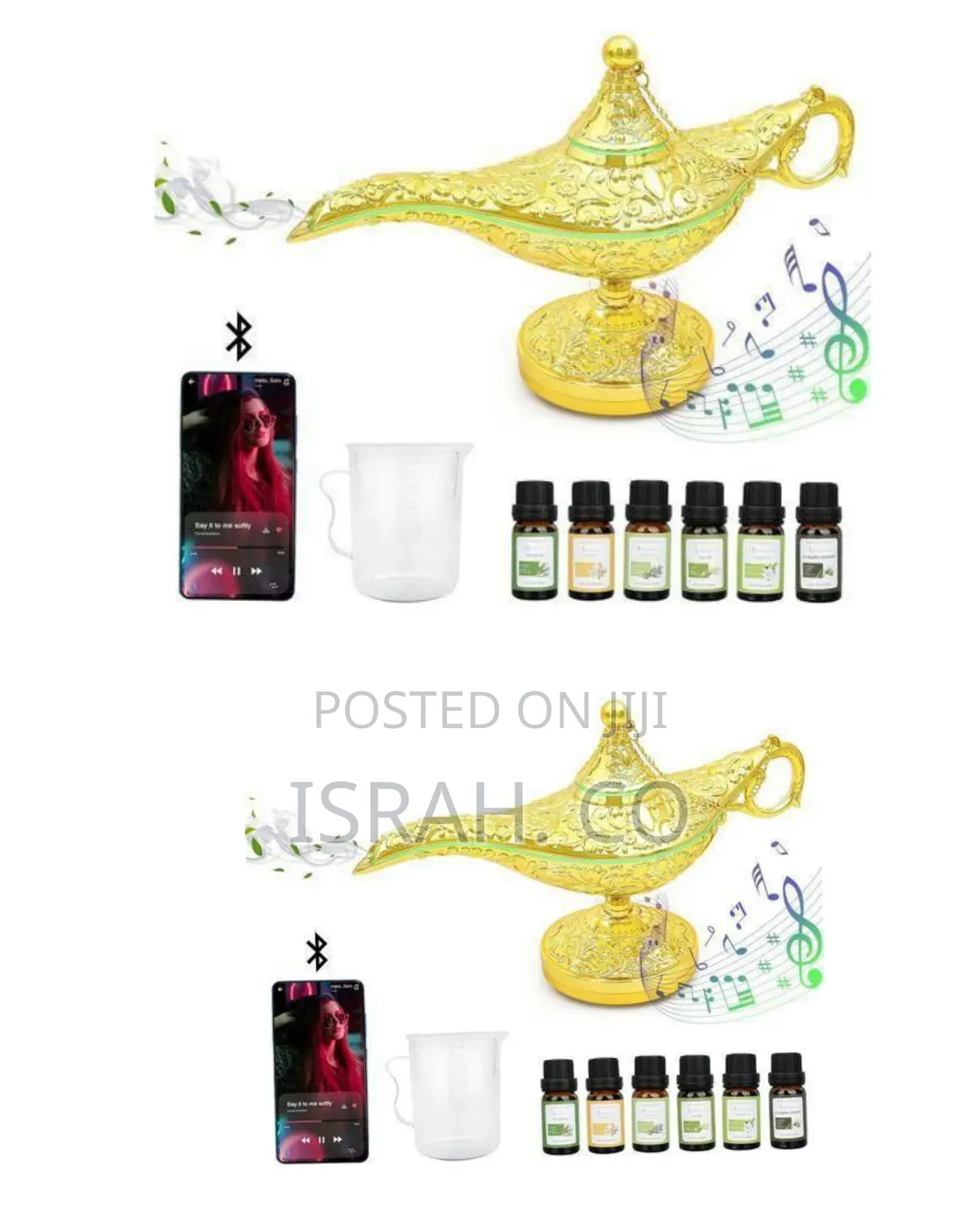Aladdin's Lamp" Aroma Diffuser With Bluetooth Speaker -Multicolor
