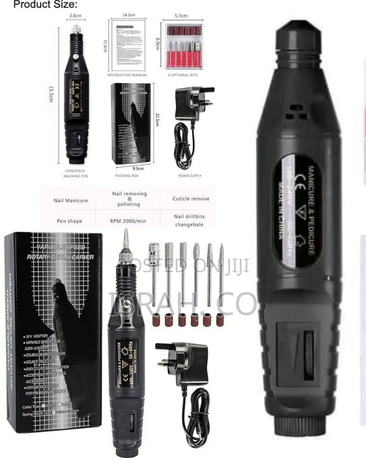 Portable Usb Electric Nail Drill Kit for Manicure Pedicure