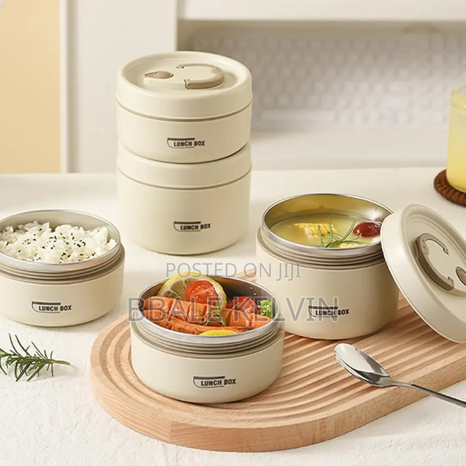 4pcs Insulated Lunch Box Set Portable Food Container With Thermos Bag