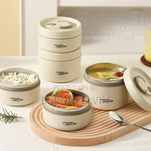 4pcs Insulated Lunch Box Set Portable Food Container With Thermos Bag