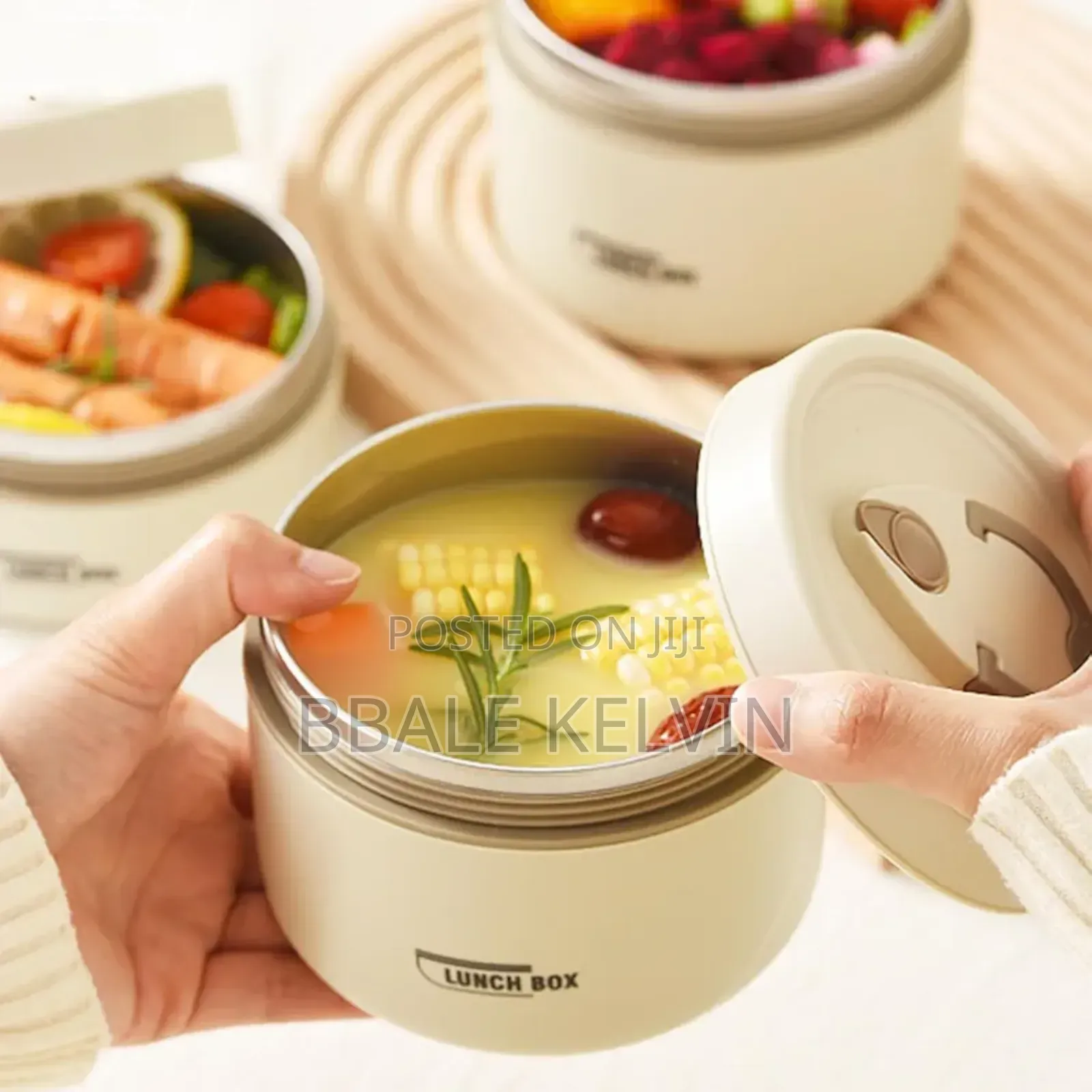 4pcs Insulated Lunch Box Set Portable Food Container With Thermos Bag