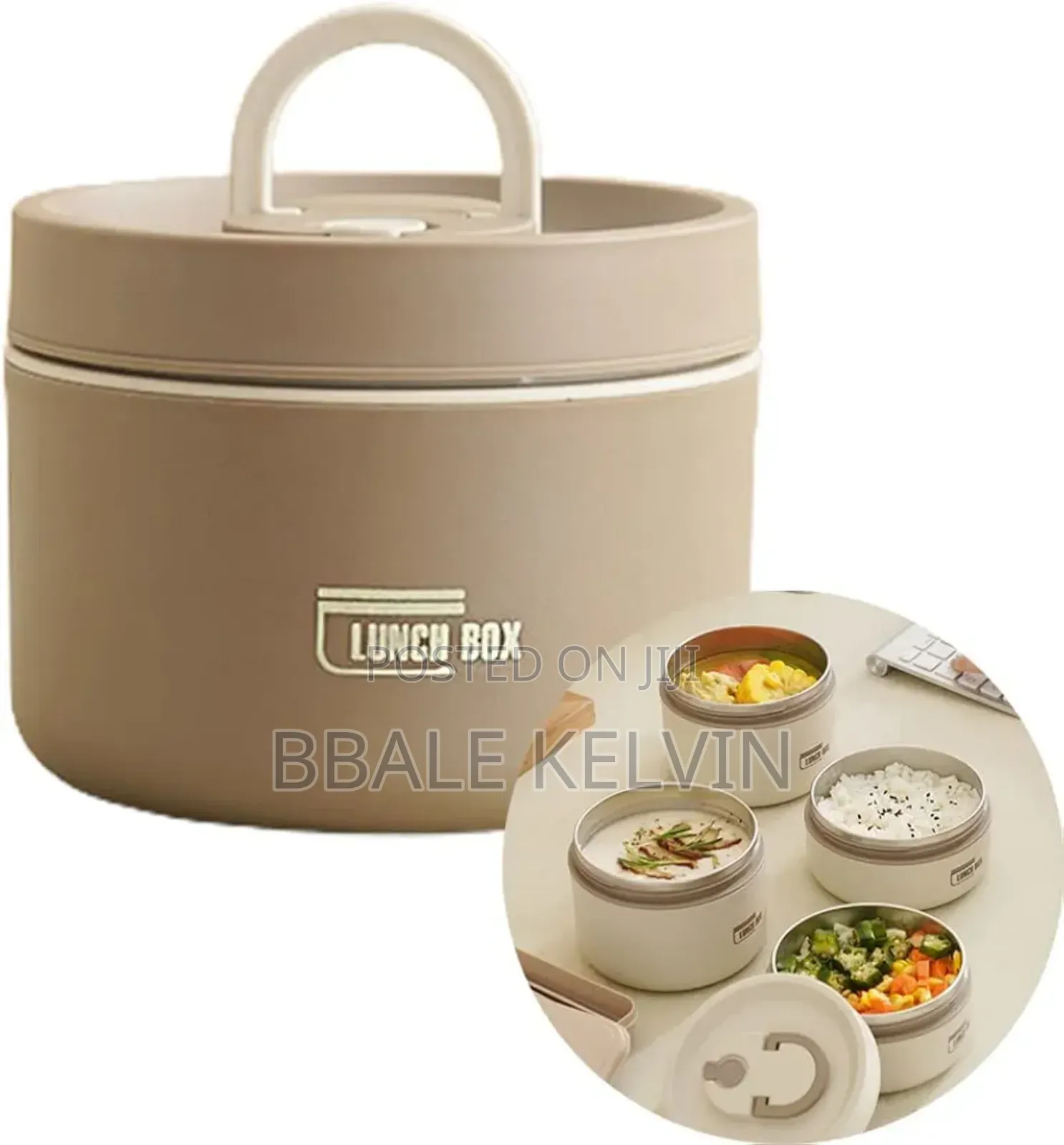 4pcs Insulated Lunch Box Set Portable Food Container With Thermos Bag
