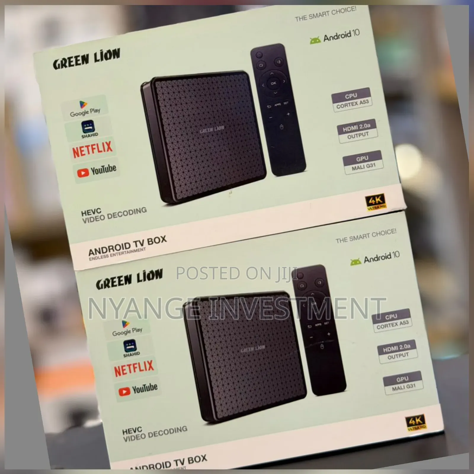 Green Lion Android Tv Box With Remote.