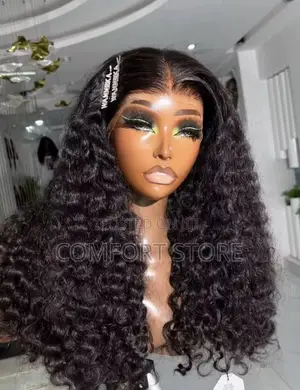 13*4 Water Wave Wig Human Hair Wigs Black