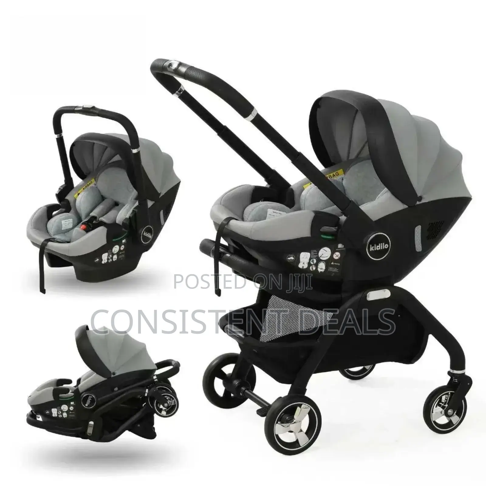 3in1 Folding Baby Car Seat Stroller With Carriage Prams