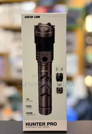 Green Lion Hunter Pro Portable Torch Rechargeable Flashlight – Grey