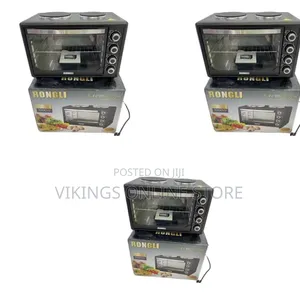 48 Litres Electric Grill Oven Cooker With 2 Hot Plates- Black