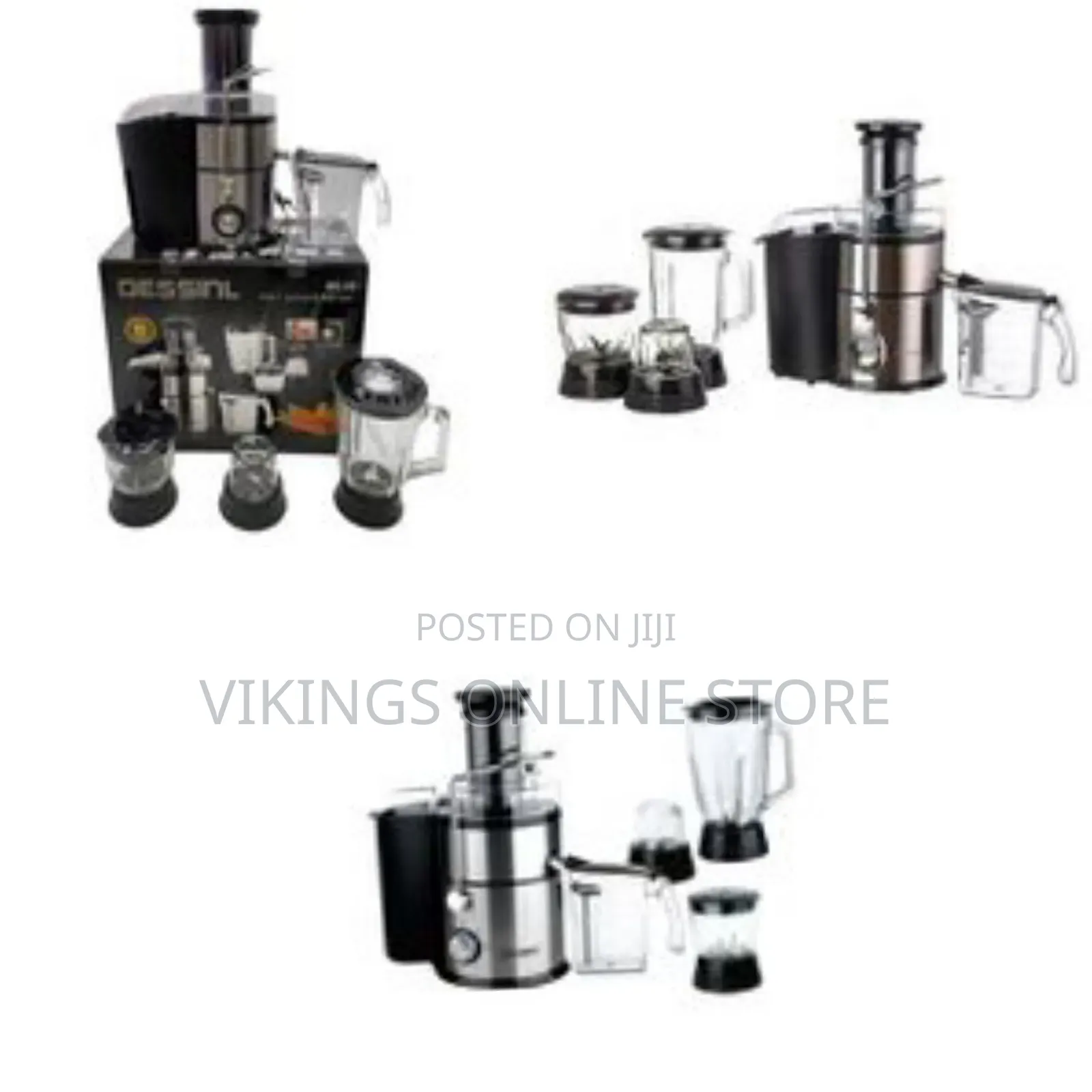 Dessini Electric 4-in-1 Juicer With Blender Grinder Chopper- Black