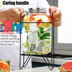 4l Glass Jar Beverage Juice Dispenser With Stand