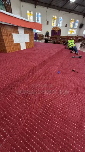 Red Church Carpet for Pulpit Aisle | Strong Elegant Design