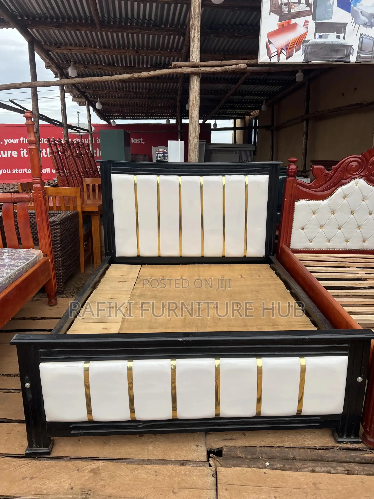 Gold Leather Bed 5by6