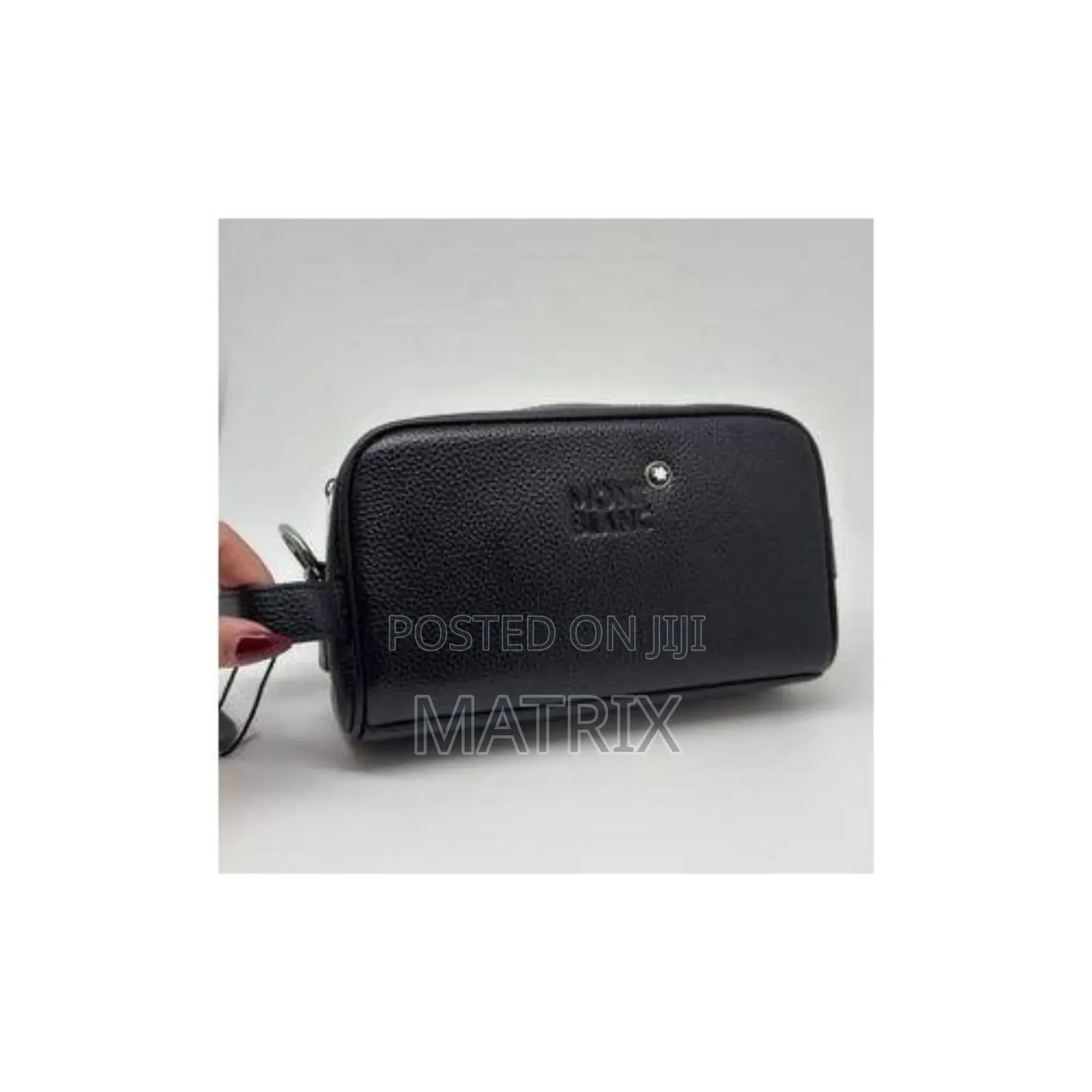 Men's Leather Travel Pouch Black
