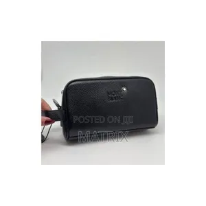 Men's Leather Travel Pouch Black