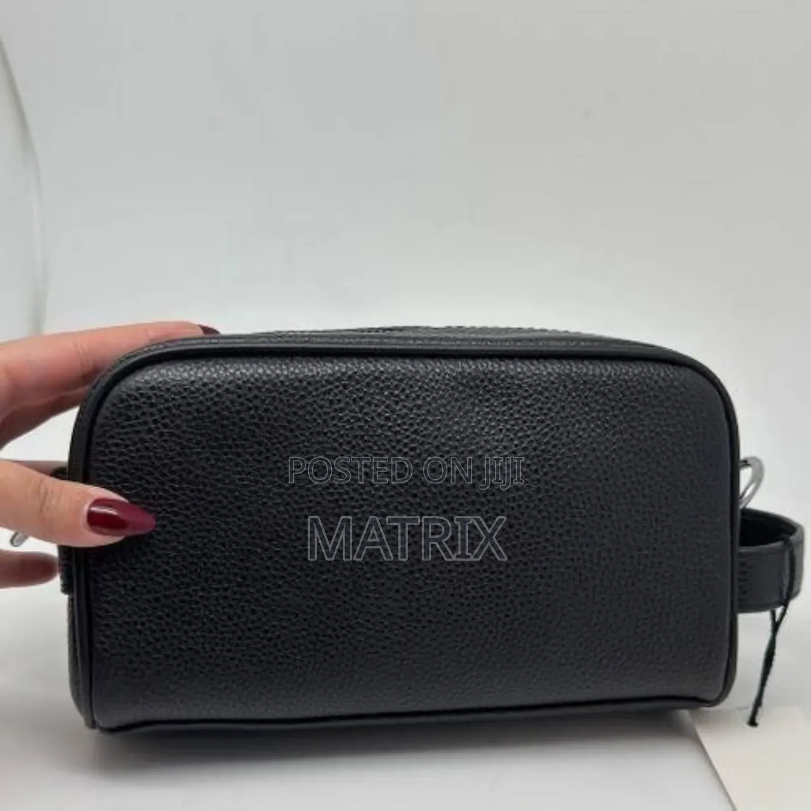 Men's Leather Travel Pouch Black
