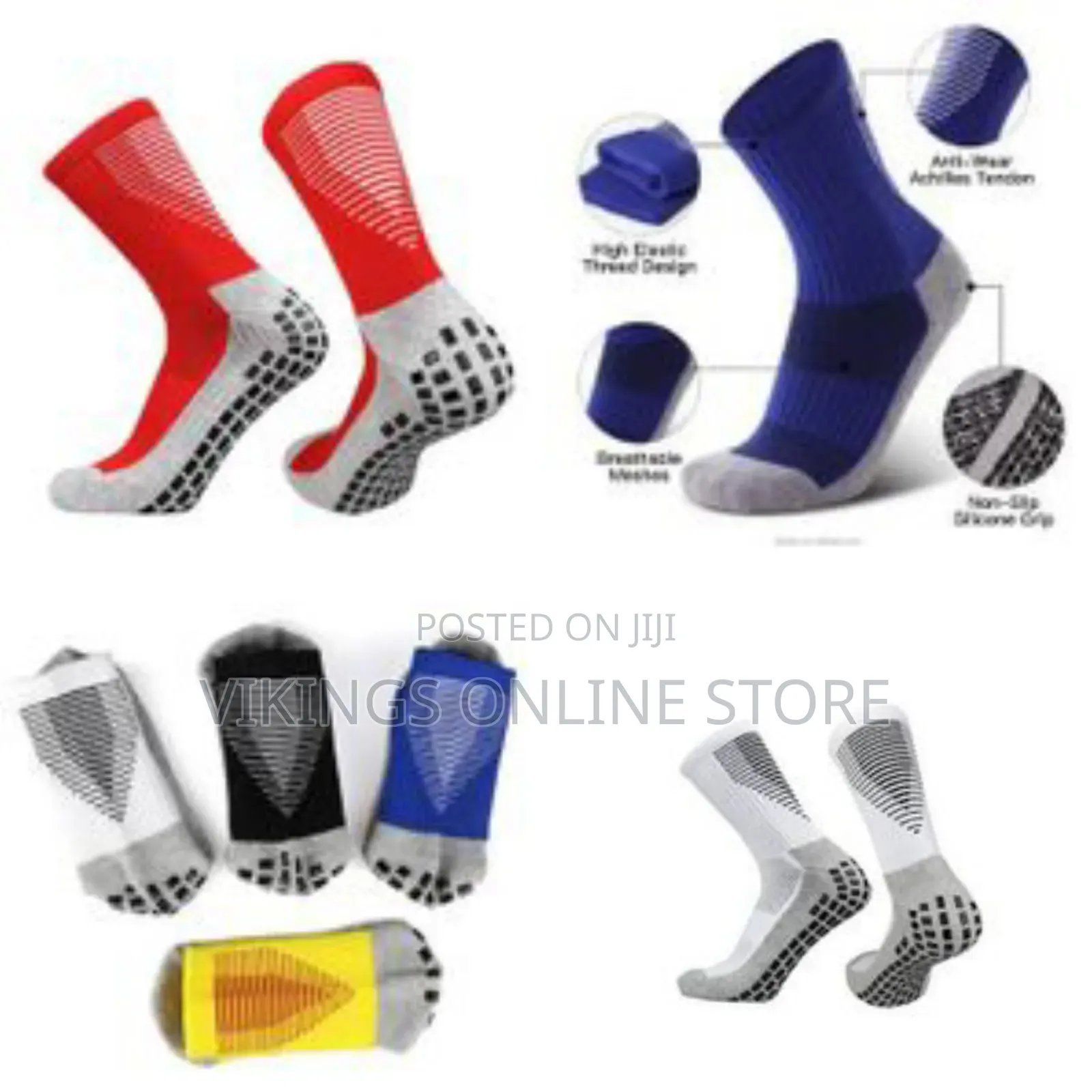 Grip Crew Compression Anti-slip Sport Socks Athletic Socks Non-slip