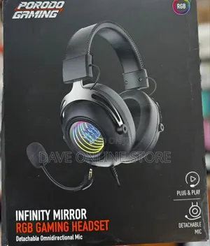 Porodo Gaming Infinity Mirror RGB Gaming Headset With Detachable Mic
