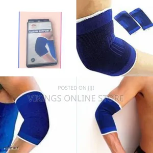 2 X Blue Elasticated Elbow Supports for Injury Prevention and Recovery