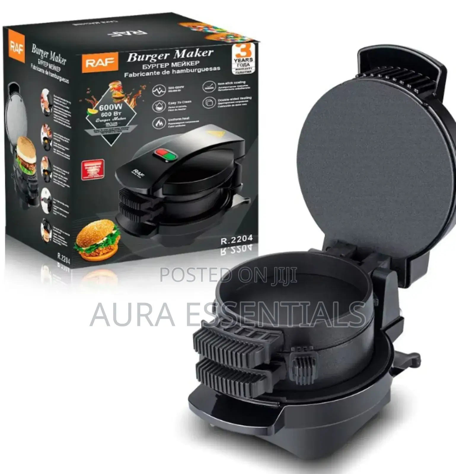Raf Mini Burger Press Maker With Egg Cooker Ring